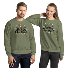 Load image into Gallery viewer, Merry Christmas Antler Candy Cane Snowflake Unisex Sweatshirt
