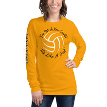 Load image into Gallery viewer, You Wish You Could Hit Like A Girl Soft Unisex Long Sleeve Tee

