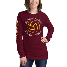 Load image into Gallery viewer, You Wish You Could Hit Like A Girl Soft Unisex Long Sleeve Tee
