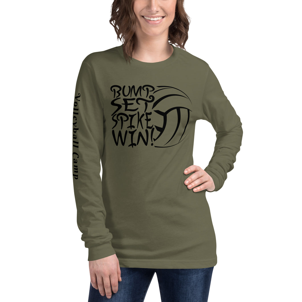 Bump Set Spike Win Volleyball Soft Unisex Long Sleeve Tee